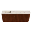 Mondiaz JOYA-DLUX 111.6cm toiletmeubel - ronding rechts kleur Ruby - Wastafel FAYE positie Links 1 kraangat kleur Nata. SW1425466