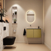MONDIAZ TURE-DLUX Meuble WC 80 cm Oro. EDEN lavabo Glace position gauche. Sans trou de robinet. SW1103390