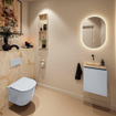 MONDIAZ TURE-DLUX Meuble WC 40cm Clay. Lavabo EDEN Frappe position milieu. Sans trou de robinet. SW1105213