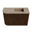 Mondiaz JOYA-DLUX Meuble de salle de bains 61,6cm - arrondi gauche couleur Walnut - Vasque FAYE position Droite 1 trou de robinet couleur Arena SW1424364