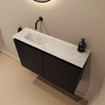 MONDIAZ TURE-DLUX Meuble de toilette 80cm Urban. Lavabo EDEN Opalo position gauche. Sans trou de robinet. SW1104162