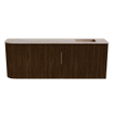 Mondiaz JOYA-DLUX 111.6cm meuble de salle de bains - arrondi gauche couleur Walnut - Vasque FAYE position Droite 1 trou de robinet couleur Saba. SW1424675