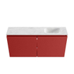 MONDIAZ TURE-DLUX Meuble toilette - 100cm - Fire - EDEN - vasque Opalo - position droite - 1 trou de robinet SW1104286