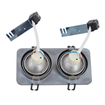 QAZQA Alberto Inbouwspot set - 2 spots - 11x17.5cm - inclusief led lamp helder - IP44 - Rechthoek - Gunmetal SW1477243