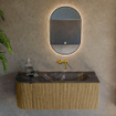 Mondiaz KURVE-DLUX Ensemble de meuble salle de bain - 115x46x40cm - 1 tiroir - 1 porte - lavabo en solid surface - droite - sans trou de robinet - Dusk SW1415257