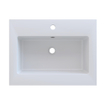 Arcqua Mira Inbouw Wastafel - 61x46x1.5cm - enkele wasbak - 1 kraangat - cast marble - mat wit SW1581362