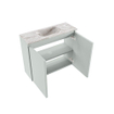 MONDIAZ TURE-DLUX Meuble toilette - 60cm - Greey - EDEN - vasque Glace - position centrale - 1 trou de robinet SW1103279