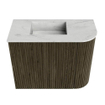 Mondiaz JOYA-DLUX 51.6cm toiletmeubel - ronding rechts kleur Shadow - Wastafel FAYE positie Links 1 kraangat kleur Opalo. SW1422918