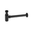 Fugaflow Efficiente Pietra Ensemble pour lave-mains - 40x21.5x12cm - droite - lisse - demi-rond - 1 trou de robinet - céramique - robinet de lave-mains noir mat - bonde - siphon abaissé - blanc brillant SW1442345