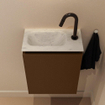 MONDIAZ TURE-DLUX Meuble toilette - 40cm - Rust - EDEN - vasque Opalo - position gauche - 1 trou de robinet SW1104498