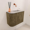 Mondiaz JOYA-DLUX Meuble de toilette 51,6cm - arrondi gauche couleur Dusk - Vasque FAYE position Droite Sans trou de robinet couleur Glace SW1423164