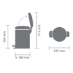 Brabantia NewIcon Pedaalemmer - 3 liter - kunststof binnenemmer - mineral cosy brown SHOWROOMMODELLEN SHOW22101