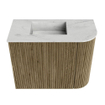 Mondiaz JOYA-DLUX 51.6cm toiletmeubel - ronding rechts kleur Dusk - Wastafel FAYE positie Links Zonder kraangat kleur Opalo. SW1423346