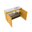 MONDIAZ TURE-DLUX Meuble toilette - 80cm - Ocher - EDEN - vasque Opalo - position droite - 1 trou de robinet SW1104442