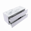 MONDIAZ VICA-DLUX Ensemble meuble de salle de bains - 120cm - meuble bas cale - 2 tiroirs - lavabo encastré cloud gauche - 1 trou de robinet - version hauteur 60cm - glace SW1088320