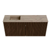 Mondiaz JOYA-DLUX 90cm meuble de salle de bains - couleur Walnut - Lavabo FAYE position Gauche Sans trou de robinet couleur Arena. SW1424344