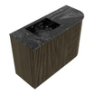 Mondiaz JOYA-DLUX Meuble de salle de bains - 61,6cm - arrondi droit couleur Shadow - Vasque FAYE position Gauche Sans trou de robinet couleur Lava SW1422845