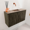 Mondiaz JOYA-DLUX Meuble de salle de bains 70cm - couleur Shadow - Vasque FAYE position Milieu Sans trou de robinet couleur Arena SW1424801