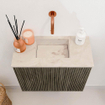 Mondiaz JOYA-DLUX 50cm toiletmeubel - kleur Shadow - Wastafel FAYE positie Midden Zonder kraangat kleur Frappe. SW1422665
