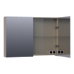 BRAUER Plain Spiegelkast - 100x70x15cm - 2 links/rechtsdraaiende spiegeldeuren - MDF - hoogglans taupe SW392991