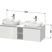 Duravit D-Neo wastafelonderkast 140x45.9x55cm 2 lades Betongrijs Mat SW641218