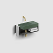 Clou Vale Open Kast - 46x19x18.5cm - rechts - met handdoekhouder - zwart SW928522