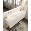 Mondiaz VICA ensemble de meuble de salle de bain - 150cm - meuble sous-vasque lin - 2 tiroirs - lavabo lune gauche - sans trou de robinet version XL 60cm de haut SW1090472