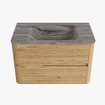 Mondiaz CIRO-DLUX Badkamermeubelset - 80x45x50cm - Solid surface wastafel Sombra - 1 wasbak Midden - 1 kraangat - 2 lades - Oak SW1533789