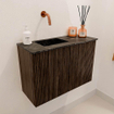 Mondiaz JOYA-DLUX 60cm meuble de salle de bains - couleur Walnut - Vasque FAYE position Gauche Sans trou de robinet couleur Lava. SW1422463
