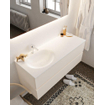 Mondiaz VICA ensemble de meuble de salle de bain - 120cm - meuble sous-vasque lin - 2 tiroirs - lavabo lune gauche - 1 trou de robinet - miroir LED - version XL 60cm de haut SW1098274