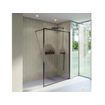 Douche à l'italienne Riho Lucid 100x200cm avec porte-serviettes cadre noir SW415768
