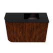 Mondiaz JOYA 61.6cm meuble de toilette - arrondi gauche couleur Ruby - Vasque FAYE position Droite 1 trou de robinet couleur Urban SW1421869