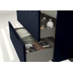 Saniclass Prime Balance Ensemble meuble de salle de bains - 100x55x45cm - 1 vasque ovale en céramique blanche - 1 trou de robinet - 2 tiroirs - miroir rectangulaire - bleu marine mat SW916224