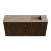 Mondiaz JOYA-DLUX 90cm meuble de salle de bains - couleur Walnut - Vasque FAYE position Droite 1 trou de robinet couleur Arena. SW1424348
