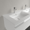 Villeroy & Boch venticello Lavabos pour meuble double 130x50cm avec 2x1 trou pour robinetterie (avec possibilité 2x3 trous pour robinetterie) et trop plein ceramic+ blanc 1025101