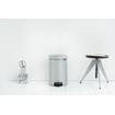 Brabantia NewIcon Poubelle à pédale - 12 litres - seau intérieur en plastique - gris métallique SW767506
