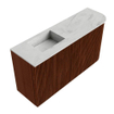 Mondiaz JOYA-DLUX 81.6cm toiletmeubel - ronding rechts kleur Ruby - Wastafel FAYE positie Links Zonder kraangat kleur Opalo. SW1423750