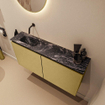 MONDIAZ TURE-DLUX Meuble toilette - 100cm - Oro - EDEN - vasque Lava - position gauche - sans trou de robinet SW1103934