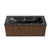 MONDIAZ KURVE-DLUX 110cm Meuble salle de bain - couleur Walnut - 1 tiroir - vasque BIG MEDIUM centre - sans trou de robinet - couleur Lava SW1137234