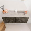 Mondiaz JOYA-DLUX 80cm toiletmeubel - kleur Shadow - Wastafel FAYE positie Rechts 1 kraangat kleur Glace. SW1422752