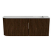 Mondiaz JOYA-DLUX Meuble de salle de bains 101,6cm - arrondi gauche couleur Noyer - Vasque FAYE position Droite 1 trou de robinet couleur Opalo SW1422619
