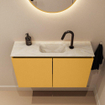 MONDIAZ TURE-DLUX Meuble toilette - 80cm - Ocher - EDEN - vasque Ostra - position centrale - 1 trou de robinet SW1104943