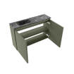 MONDIAZ TURE-DLUX Meuble toilette - 80cm - Army - EDEN - vasque Lava - position gauche - sans trou de robinet SW1103652