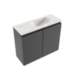 MONDIAZ TURE-DLUX Meuble toilette - 60cm - Dark Grey - EDEN - vasque Ostra - position droite - 1 trou de robinet SW1104803