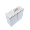 MONDIAZ TURE-DLUX Meuble toilette - 60cm - Clay - EDEN - vasque Ostra - position droite - sans trou de robinet SW1104753