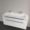 Villeroy & Boch Subway 2.0 lavabo-meuble - 130x47cm - avec 2 trous de robinet avec trop-plein blanc 1024052