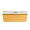 MONDIAZ TURE-DLUX Meuble toilette - 120cm - Ocher - EDEN - vasque Glace - position centrale - 1 trou de robinet SW1103372