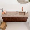 Mondiaz JOYA-DLUX 100cm meuble de salle de bains - couleur Ruby - Vasque FAYE position Droite Sans trou de robinet couleur Arena. SW1425280