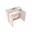 MONDIAZ TURE-DLUX Meuble toilette - 60cm - Rosee - EDEN - vasque Glace - position centrale - 1 trou de robinet SW1103482