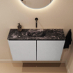 MONDIAZ TURE-DLUX Meuble WC 80 cm Plata. EDEN lavabo Lava position milieu. Sans trou de robinet. SW1103953